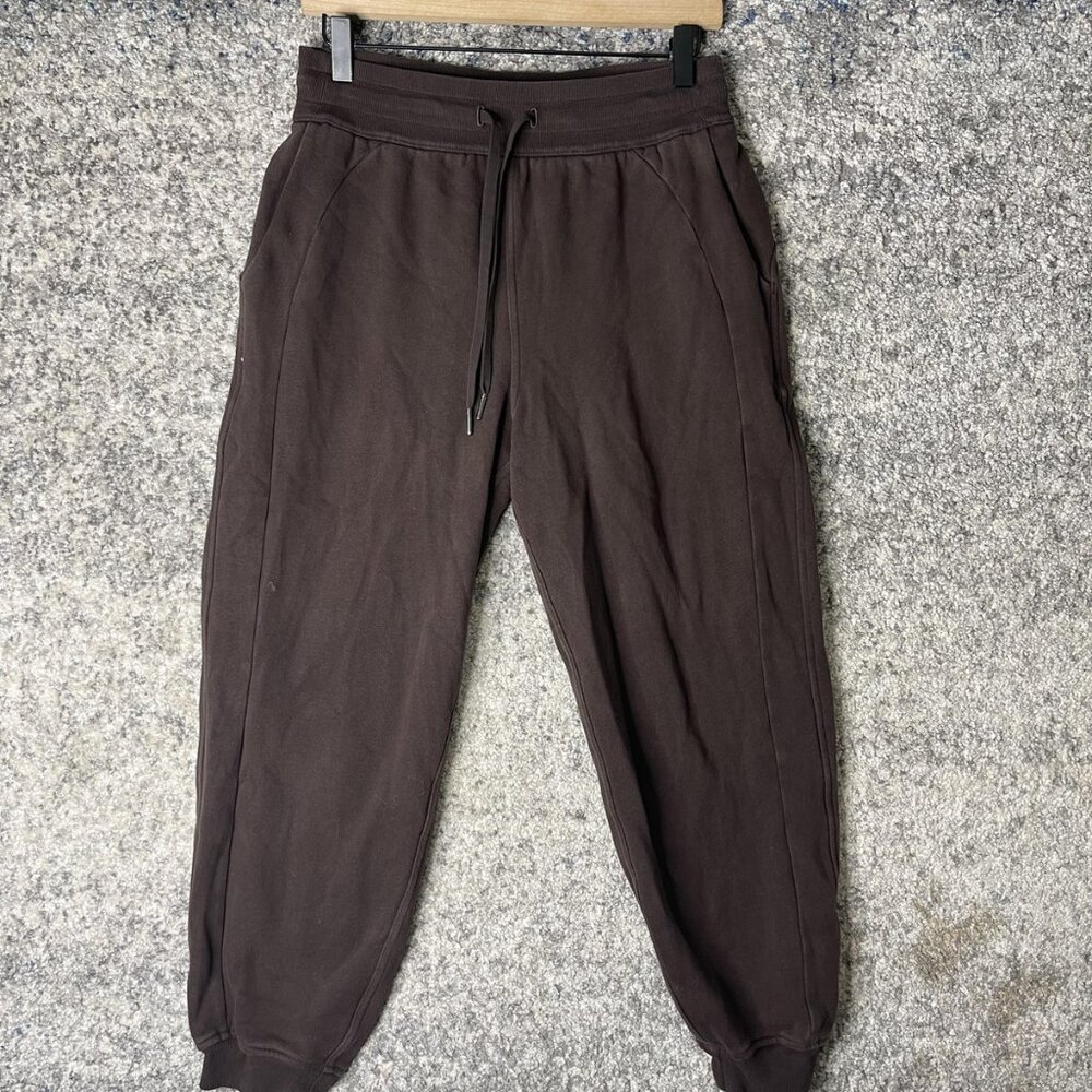 Lululemon Jogger Pants‎ Womens 6 Brown Fleece Sweatpants Cuffed Lounge Athletic
